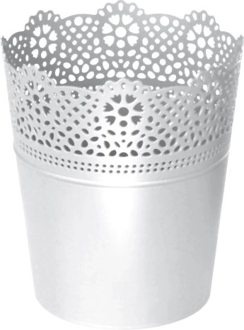 Cache-pot à dentelle LACE 13,5 cm blanc