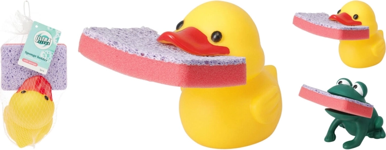 Porte-éponge Canard ou Grenouille, PVC/PU, décorations assorties