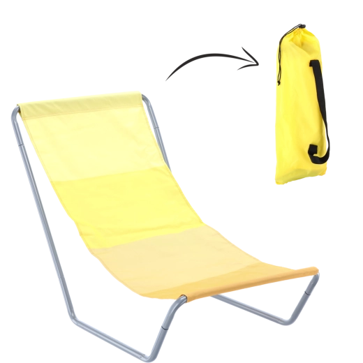 Chaise longue de jardin pliante 98 × 50 cm jaune