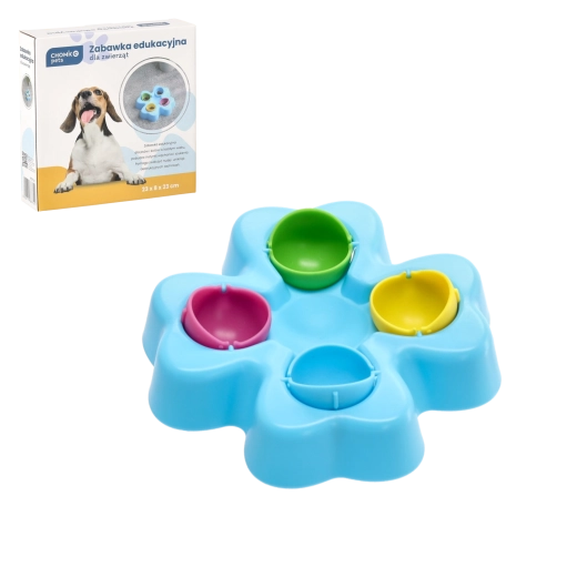 Jouet éducatif interactif pour chien et chat avec compartiments à friandises 23 × 23 × 8 cm