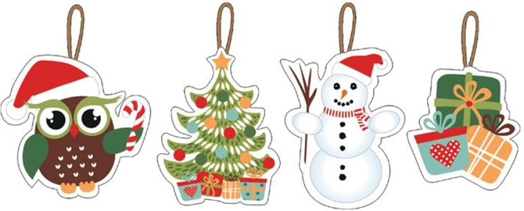 Décorations de Noël en papier TORO 7–8 cm, lot de 12 pièces