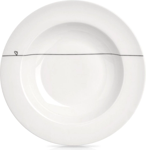 Assiette creuse en porcelaine avec motif cœur 22 cm, 250 ml