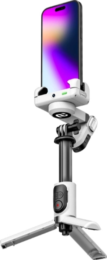 Stabilisateur pour téléphone AOCHUAN Smart M1 Pro avec éclairage RGB – blanc
