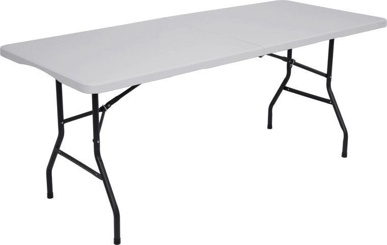 Table de camping pliante NILS Camp 180 × 74 cm blanche