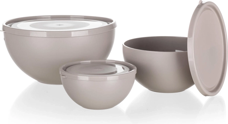 Ensemble de bols en plastique avec couvercles CULINARIA LATTE 0,2 l + 0,5 l + 1,2 l