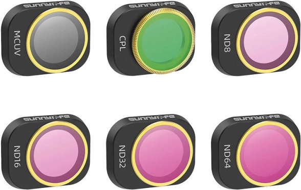 Ensemble de 6 filtres pour objectif Sunnylife MCUV, CPL, ND8/16/32/64 pour DJI Mini 4 Pro