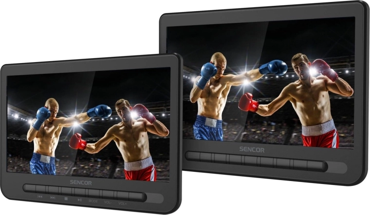 Lecteur DVD portable double Sencor avec deux écrans LCD 10"