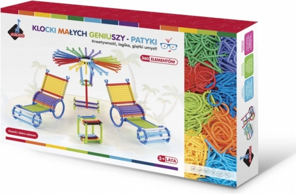 Jeu de construction à plots, 360 pièces en boîte