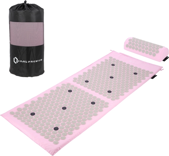 Ensemble d’acupression HMS Premium – tapis rose et coussin pour la détente et le soulagement de la douleur