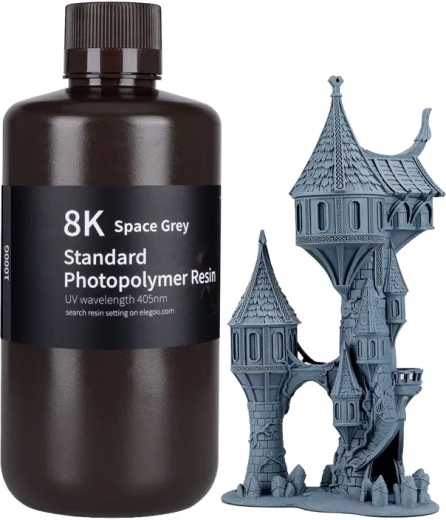 ELEGOO résine photopolymère lavable à l’eau 8K gris spatial 1 kg