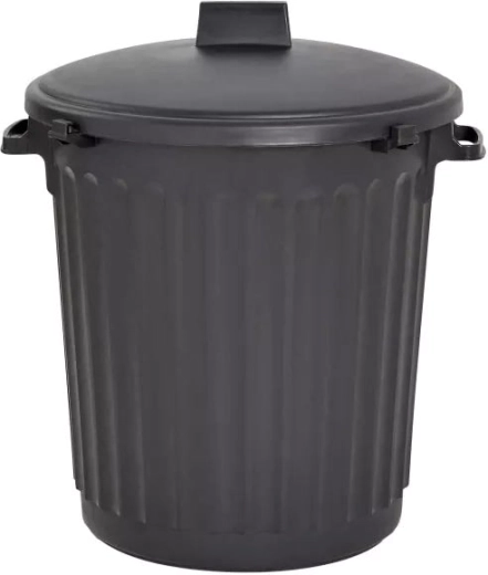 Poubelle ECO 80 l avec couvercle, noire