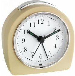 Réveil rétro analogique avec éclairage TFA, beige