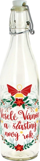 Bouteille en verre avec fermeture mécanique 540 ml Joyeux Noël