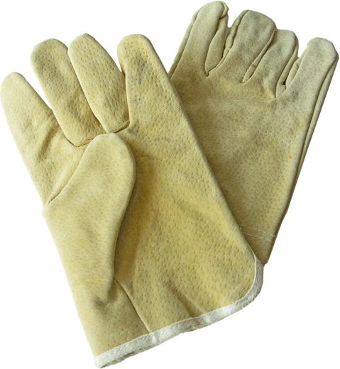Gants de travail en cuir Pigeon en croûte de porc, jaunes