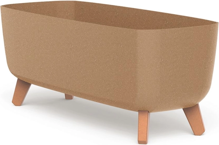 Jardinière sur pieds Gracia Case Eco Wood 58 cm – auto-irrigante, Naturo