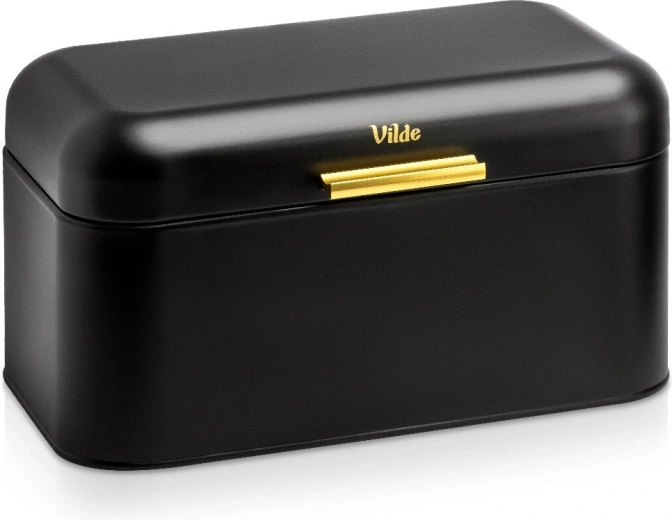 Boîte à pain Vilde en métal noire 30 × 19 × 16,5 cm