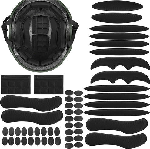 Coussinets de casque TRIZAND, 54 pcs, noirs, mousse EVA autocollante avec velcro