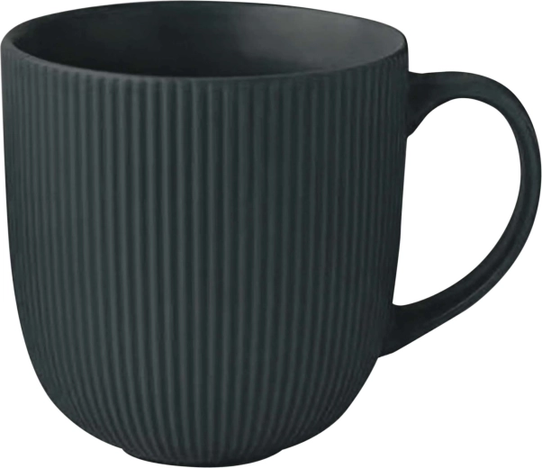 Mug en céramique KITCHISIMO 510 ml, nervuré, vert foncé