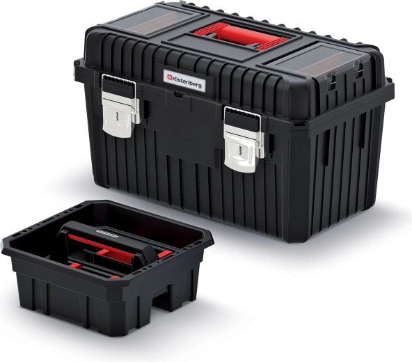 Coffre à outils avec serrures métalliques HEAVY 585 × 360 × 337 mm, noir