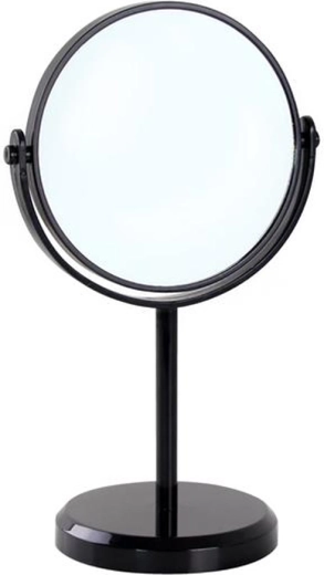Miroir de maquillage de table double face TORO 15 cm, noir