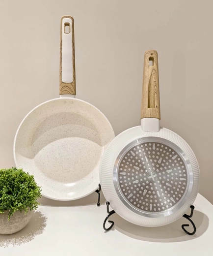 Poêle Kitchisimo Bianco 24 cm avec revêtement céramique antiadhésif