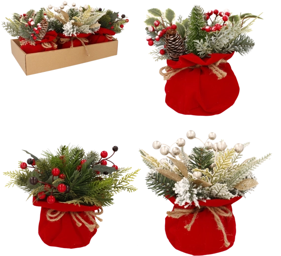 Centre de table décoratif de Noël 20 cm, assortiment de motifs - 1 pièce