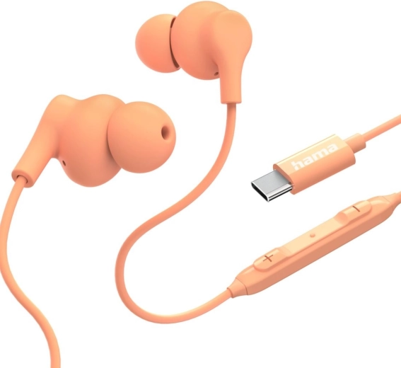 Écouteurs intra-auriculaires Curly USB‑C orange