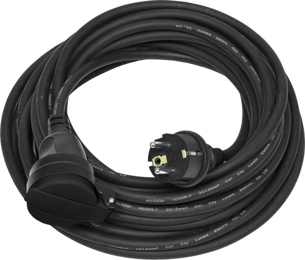 Rallonge électrique 10 m IP44, câble en caoutchouc H07RN-F 3×1,5 mm²