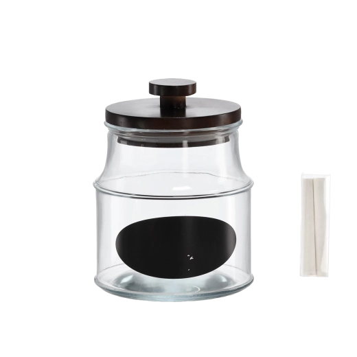 Bocal 1,9 l avec couvercle en bois, étiquette et craie