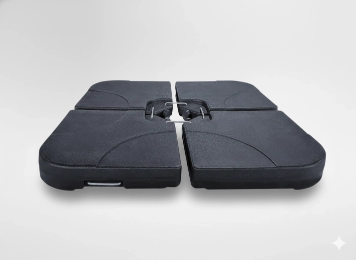 Poids pour parasol de jardin, base modulaire 4 pièces 50 × 50 × 7,5 cm, noire