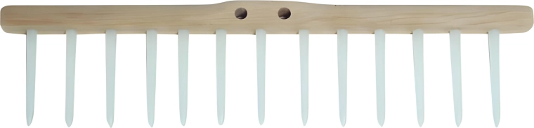 Peigne en bois pour râteau avec 13 dents en plastique, sans manche