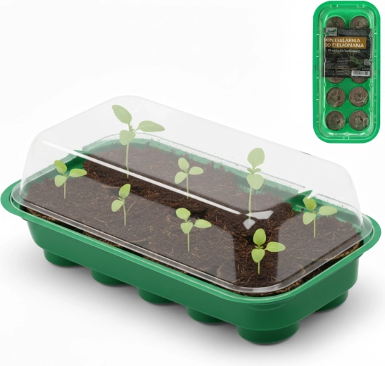 Kit de germination avec mini-serre et 10 pastilles de tourbe