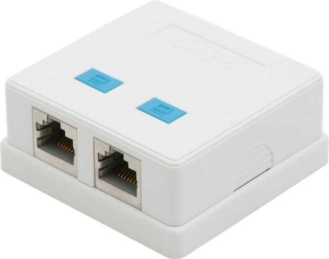 Double prise murale RJ45 Cat.5 FTP