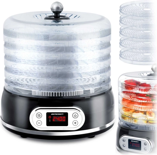 Déshydrateur alimentaire Berdsen, 10 l, 5 plateaux, noir