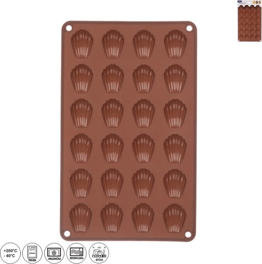 Moule en silicone pour mini coquillages 24 pièces marron