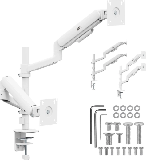 Support double Ergo Office pour 2 moniteurs 17–32" blanc