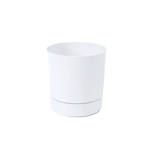 Cache-pot avec soucoupe Aura 14,5 cm blanc