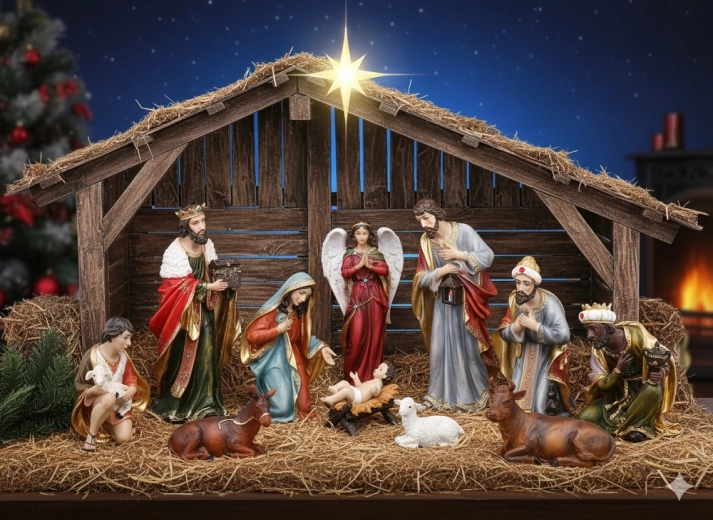 Ensemble de figurines de crèche Božonar 11 pièces, hauteur jusqu’à 53 cm