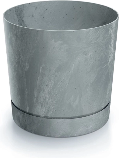 Cache-pot Tubo effet béton 14,8 cm gris