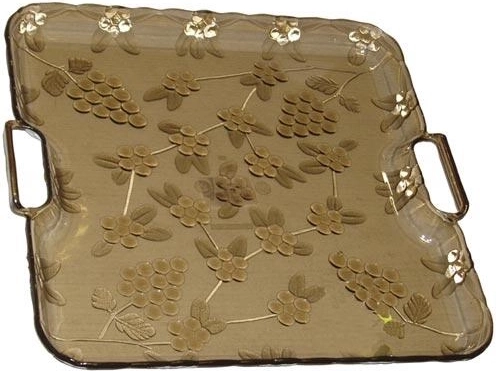 Plateau de service Krystal 30 × 30 cm en plastique résistant imitation verre