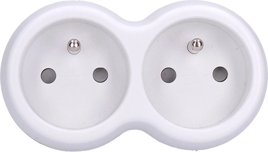 Multiprise design Solight avec 2 prises blanc/gris
