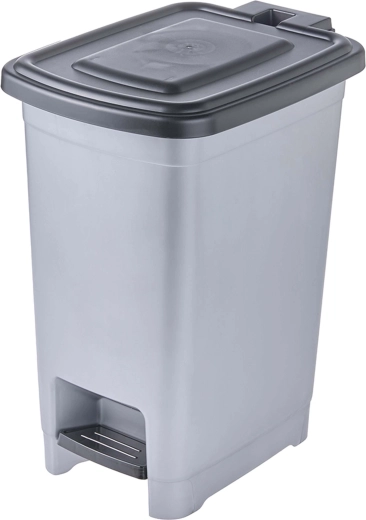 Poubelle à pédale argent clair 21 × 28 × 35 cm