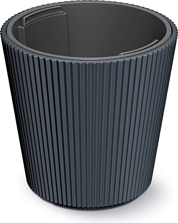 Pot de fleurs Milly avec insert intérieur, diamètre 17,6 cm, anthracite