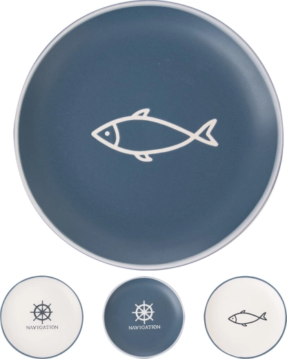 Assiette plate en céramique Sea 26,5 cm – mix de motifs