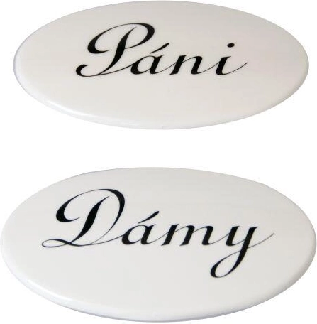 Ensemble de plaques de porte Dames et Messieurs – blanc, plastique, 2 pcs
