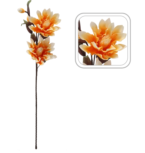 Fleur artificielle décorative 111 cm orange