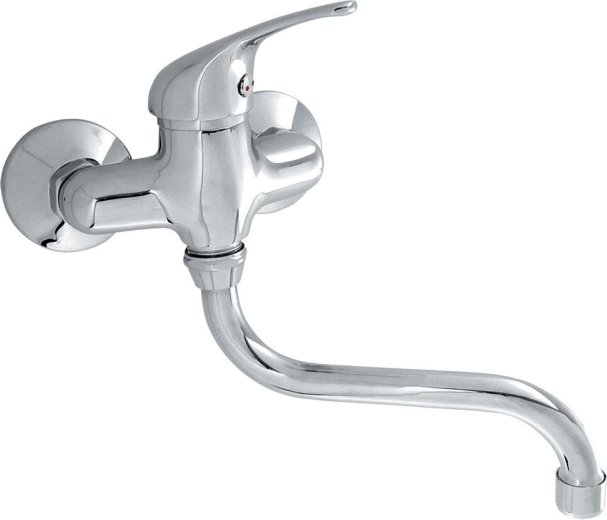 Mitigeur d’évier mural TITANIA IRIS, chrome, bec 220 mm