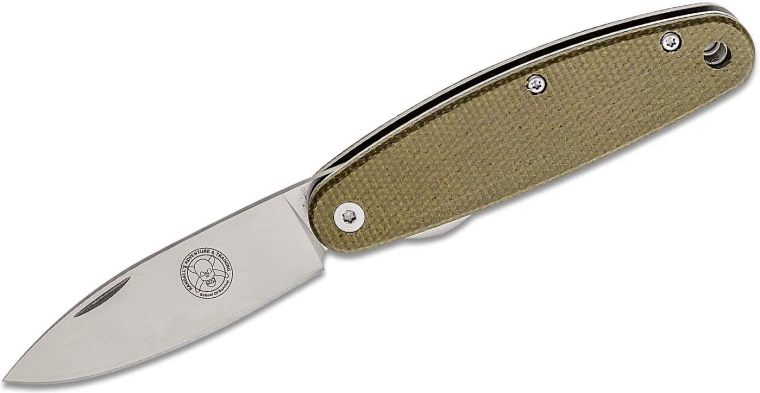 ESEE Churp Green couteau de poche 6,8 cm, satin, Micarta verte