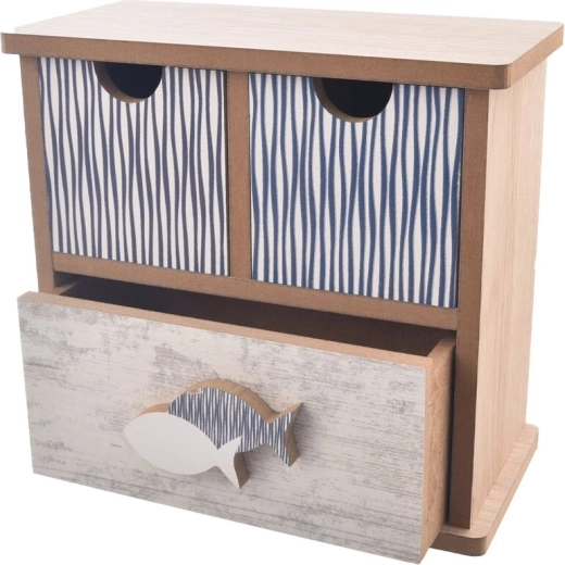 Organiseur en bois Beach avec 3 tiroirs
