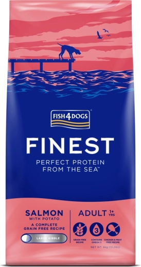 Fish4Dogs Finest croquettes pour chiens adultes de grandes races saumon avec pommes de terre 6 kg